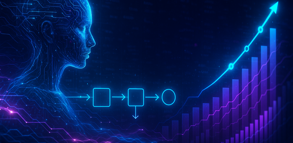 Ilustración del flujo de automatización en marketing digital para seguimiento de prospectos.